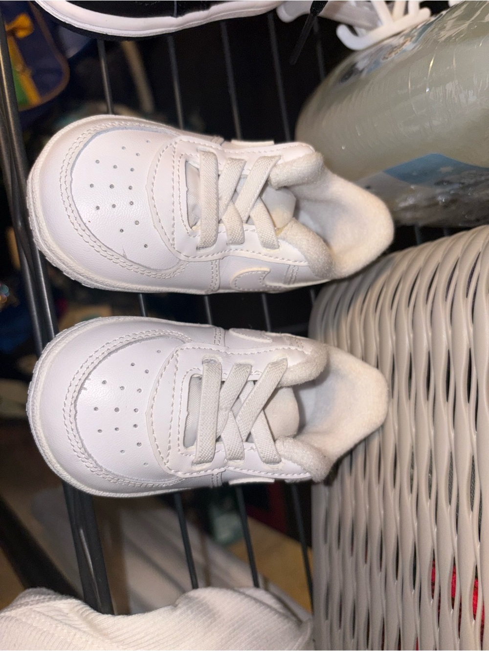 Nike White Kids Sneakers - Soft Lace Casual Shoes . Brand new with broken box .